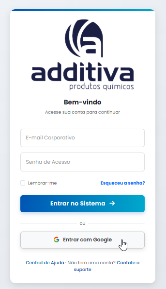 Tela de login do Netnic Helpdesk, com campos de e-mail e senha e o botão Entrar com Google em destaque